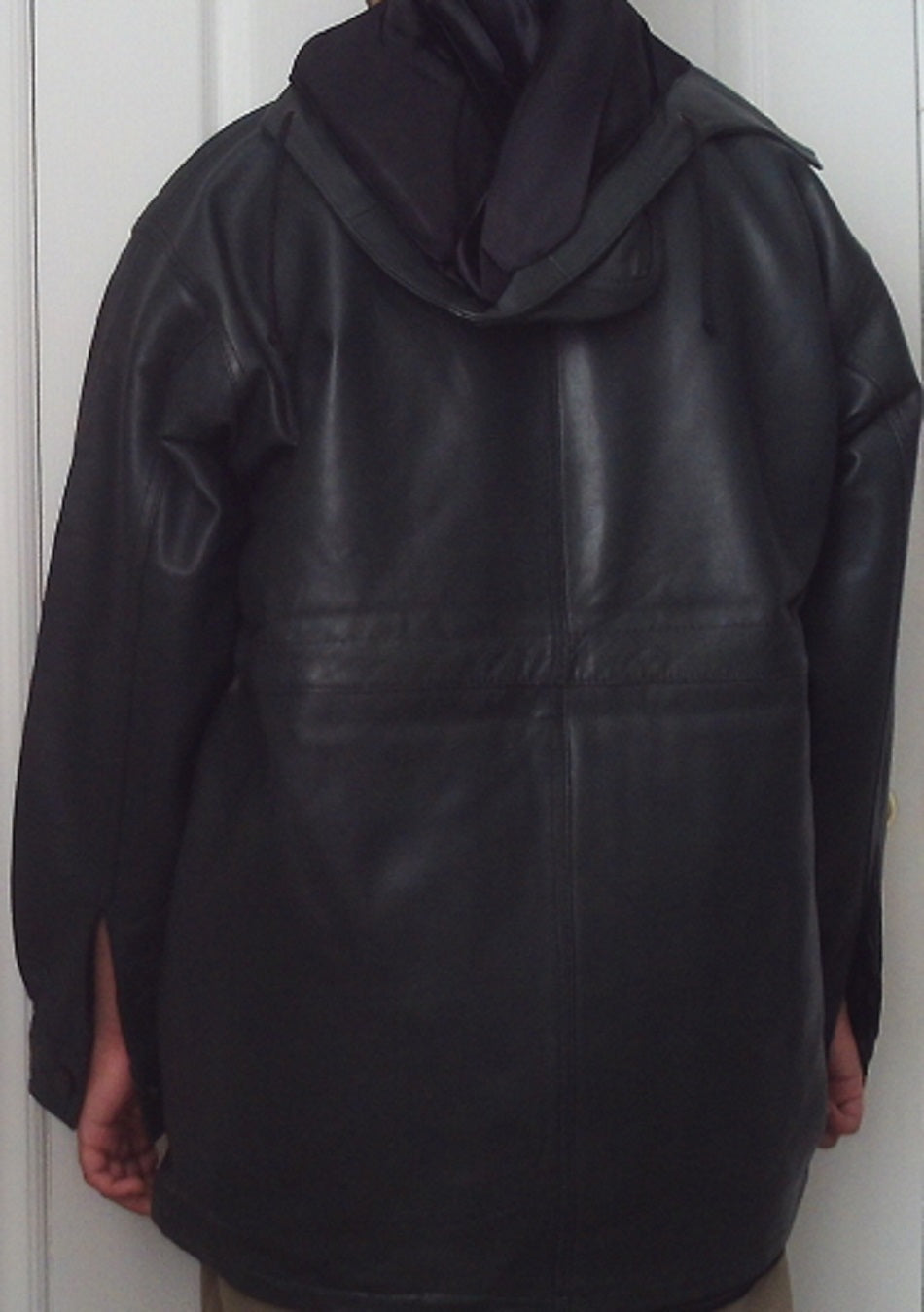 Black Hoodie Leather Jacket