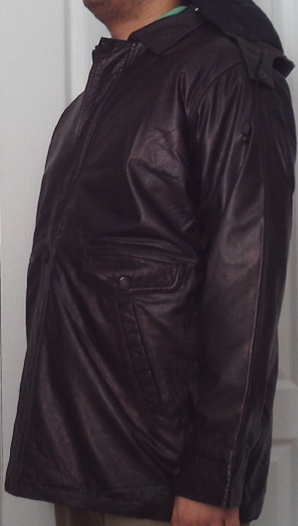 Brown Copper Hoodie Leather Jacket