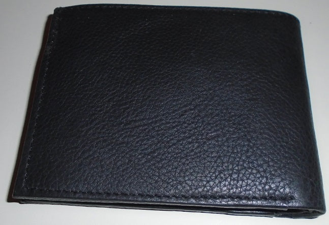 Black Leather Grain Design Wallet with ID slot