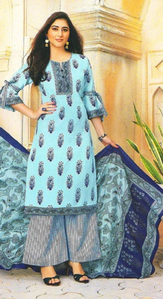 Blue and Black Design Salwar Suit