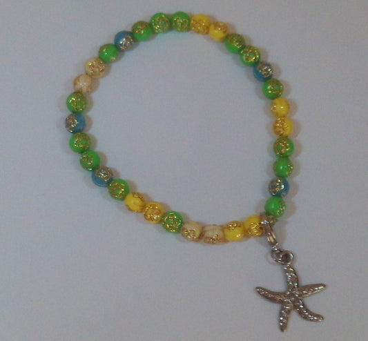 Yellow and Green Small Beads Bracelet