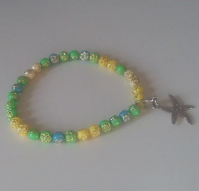 Yellow and Green Small Beads Bracelet