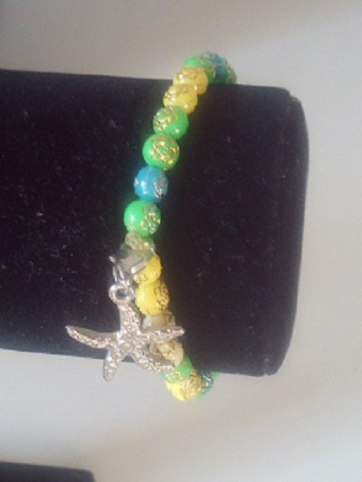 Yellow and Green Small Beads Bracelet