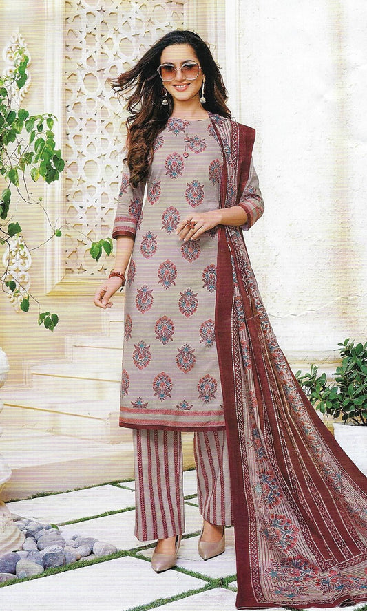 Brown and Maroon Salwar Suit