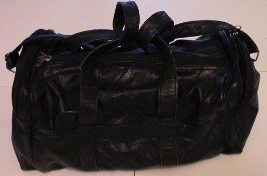 Duffel Hand Bag Leather Black