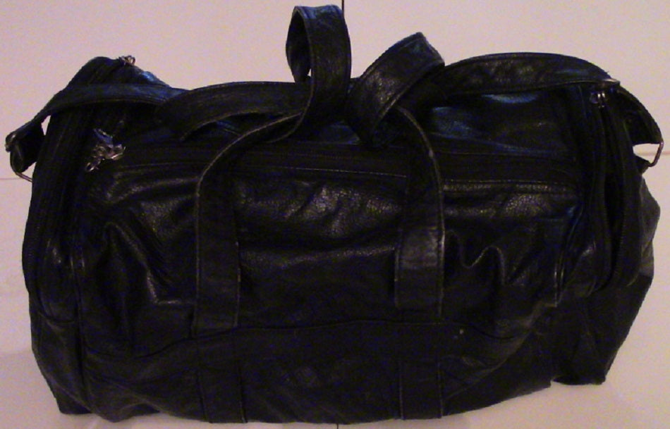 Duffel Hand Bag Leather Black