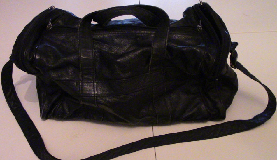 Duffel Hand Bag Leather Black