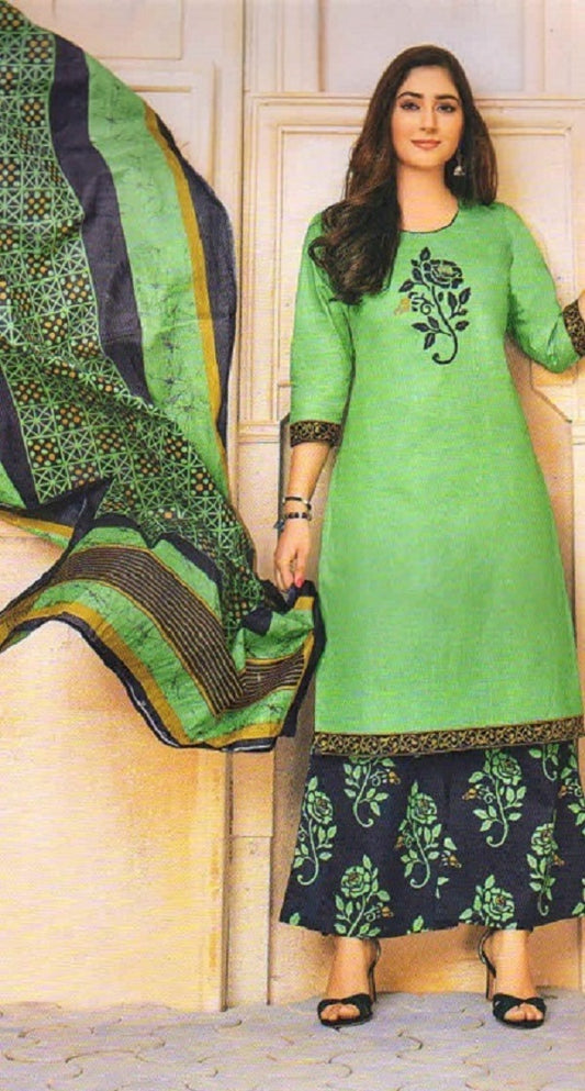 Green and Black Salwar Suit