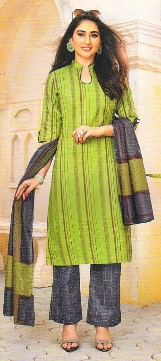 Green in Stripes Salwar Suit