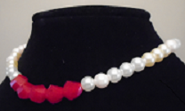 Red and White Necklace and Braclet Set