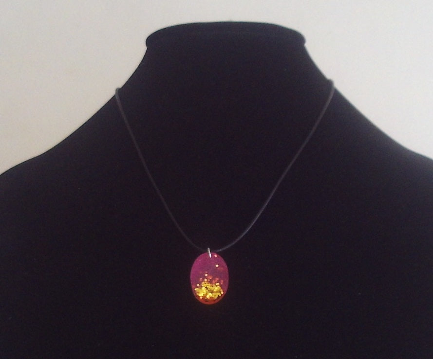 Pink Yellow Pink Yellow Randon Design Necklace