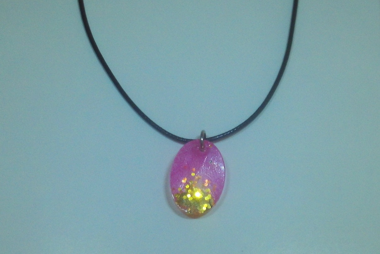 Pink Yellow Pink Yellow Randon Design Necklace