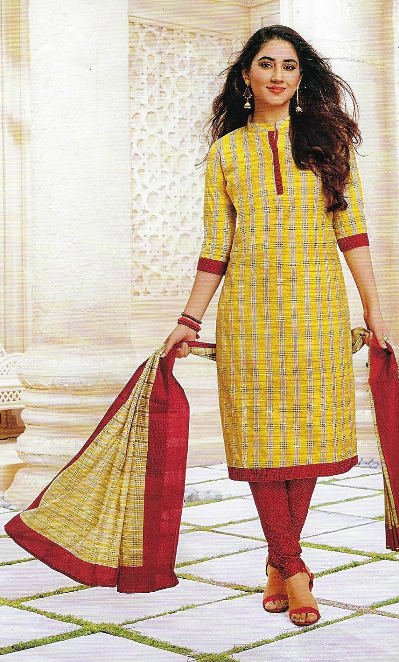 Yellow and Red Salwar Suit